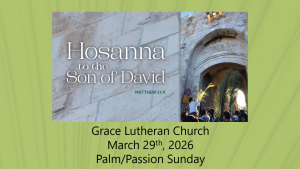 Worship Service for Palm/Passion Sunday